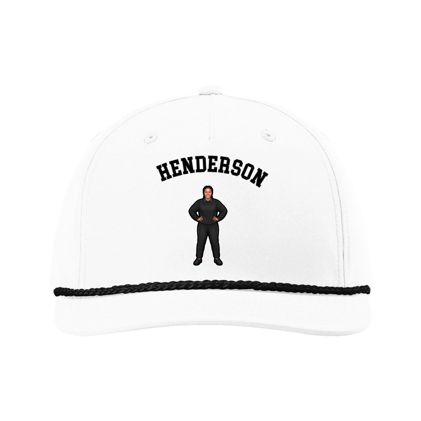 Five-Panel Classic Rope Cap — Shirsey Arch in White