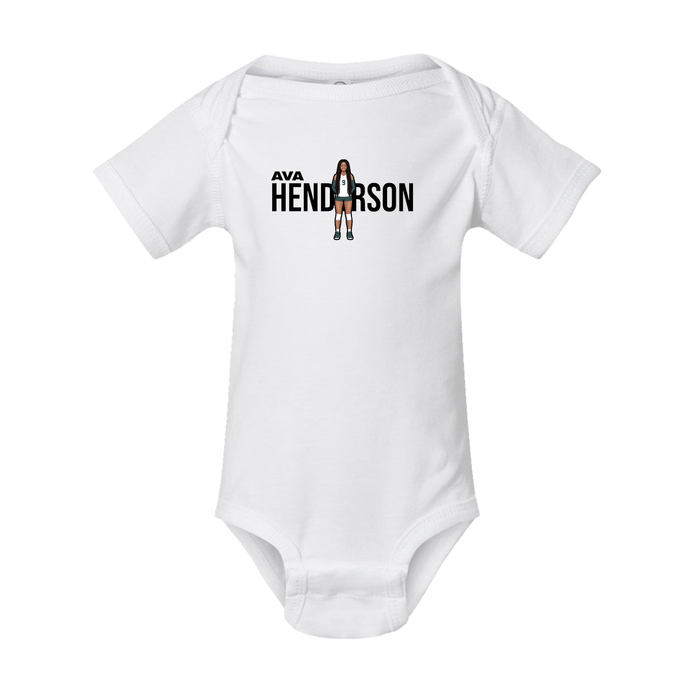 Baby Onesie — Player Name in White