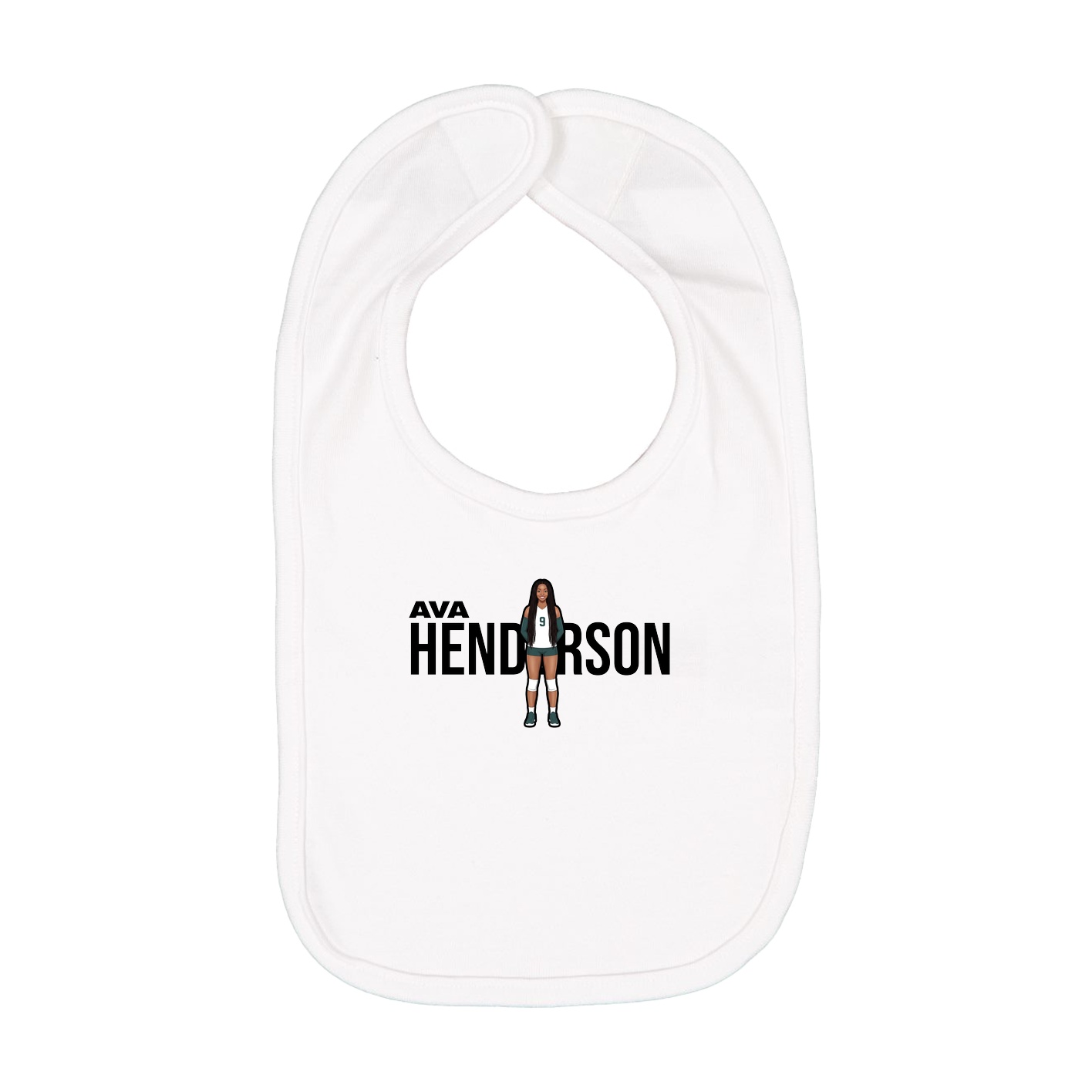 Infant Bib — Player Name in White