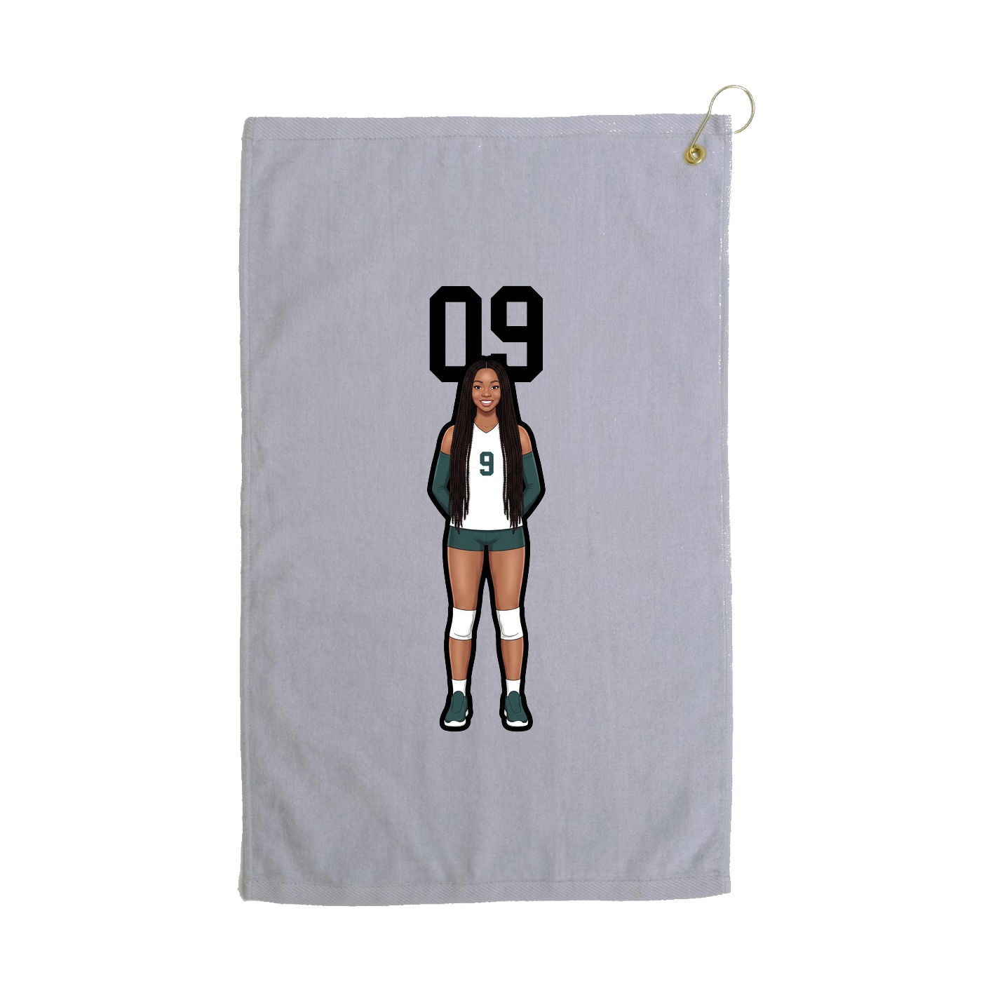 Golf Towel — Number Top in Grey