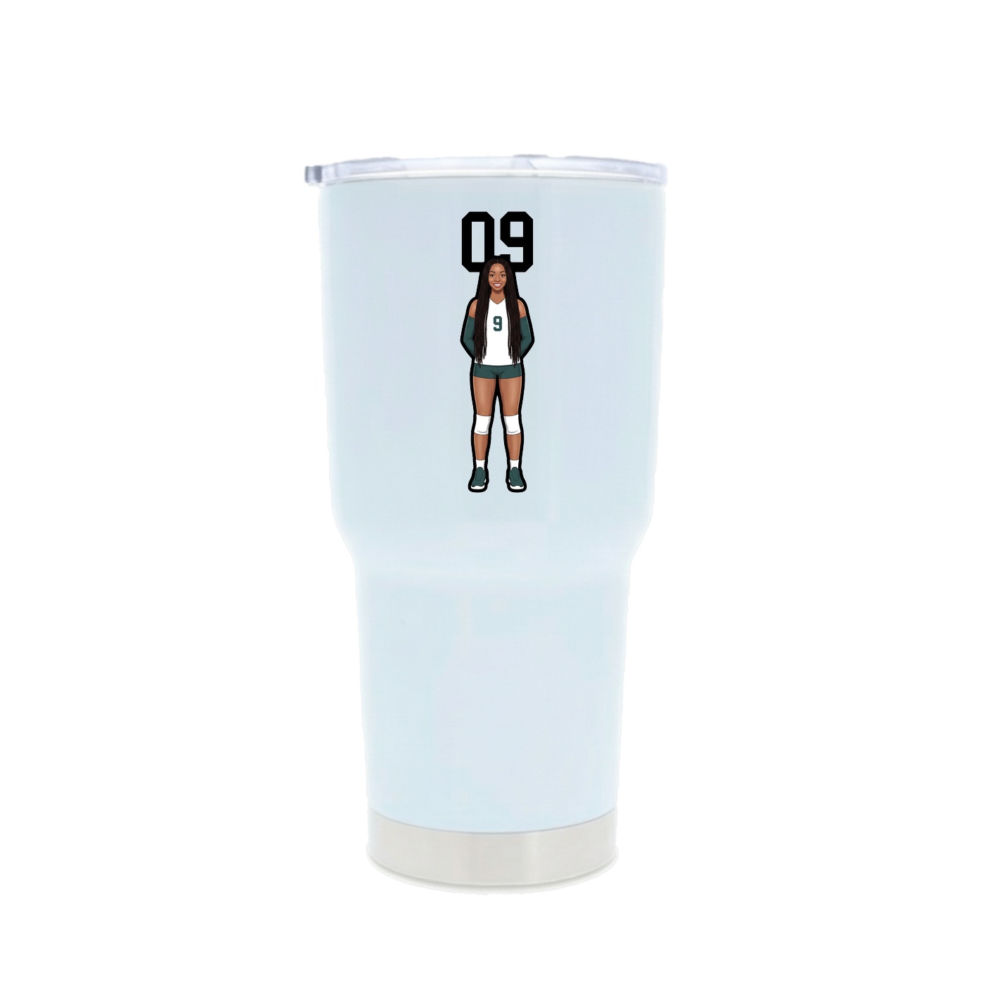 30oz Stainless Steel Tumbler — Number Top in White
