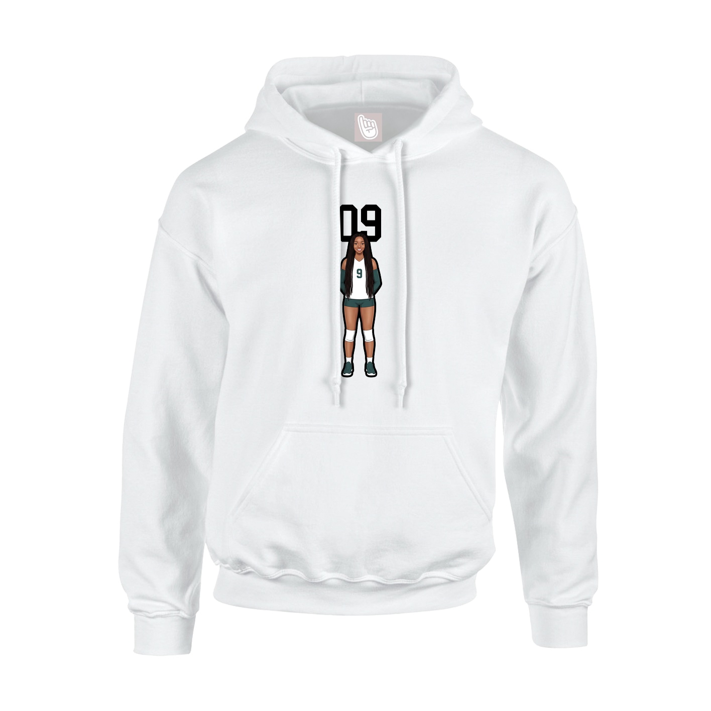 Hoodie — Number Top in White