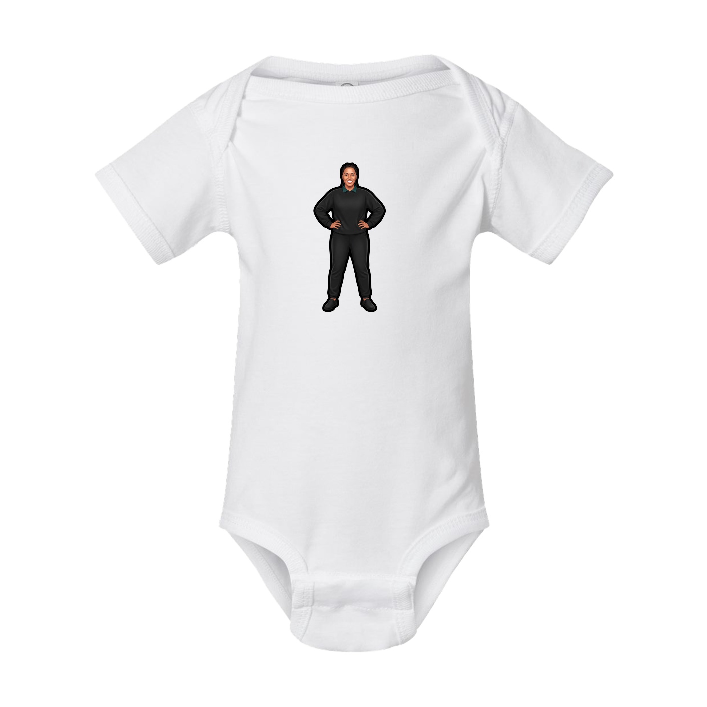 Baby Onesie — Name Vertical in White
