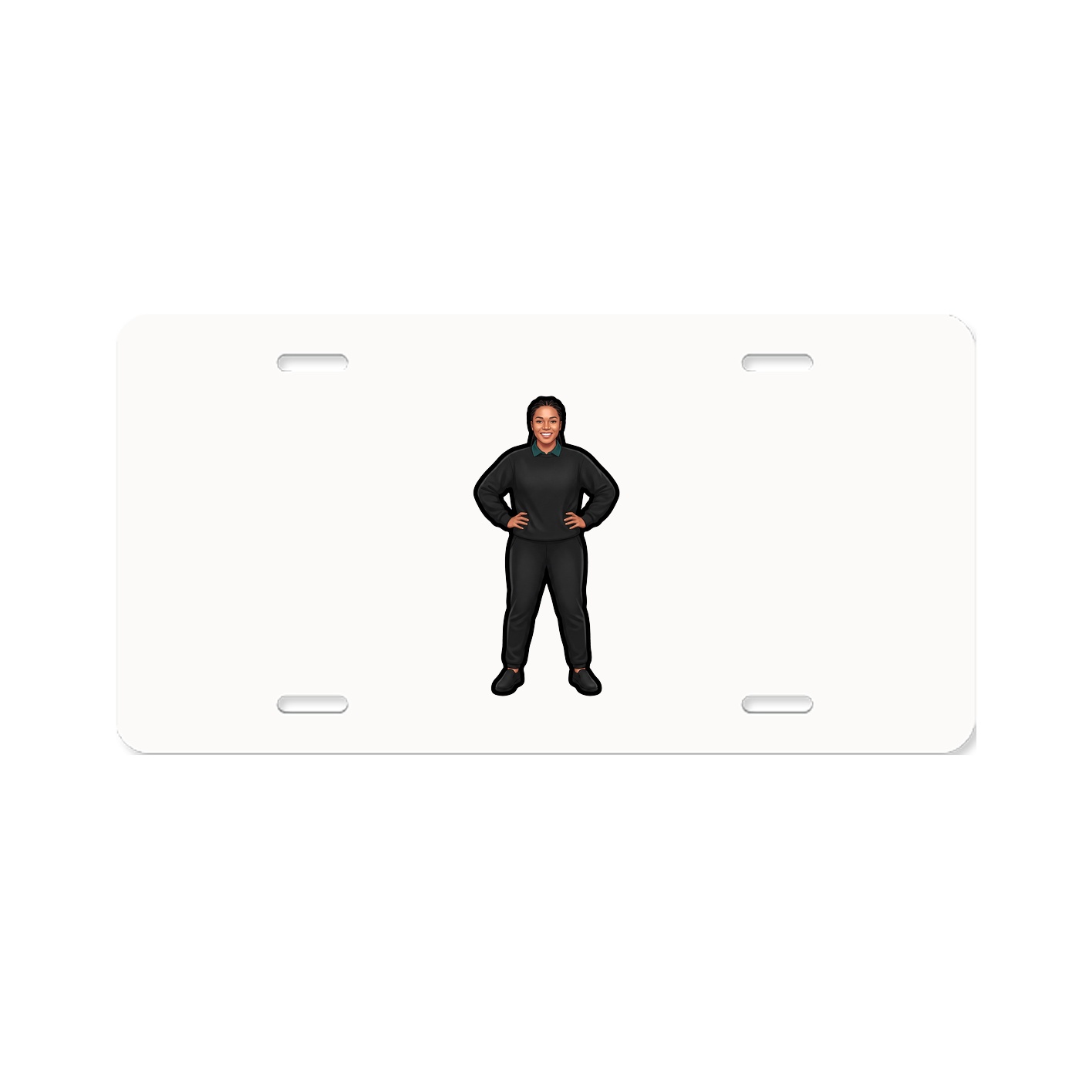 License Plate — Name Vertical in Classic