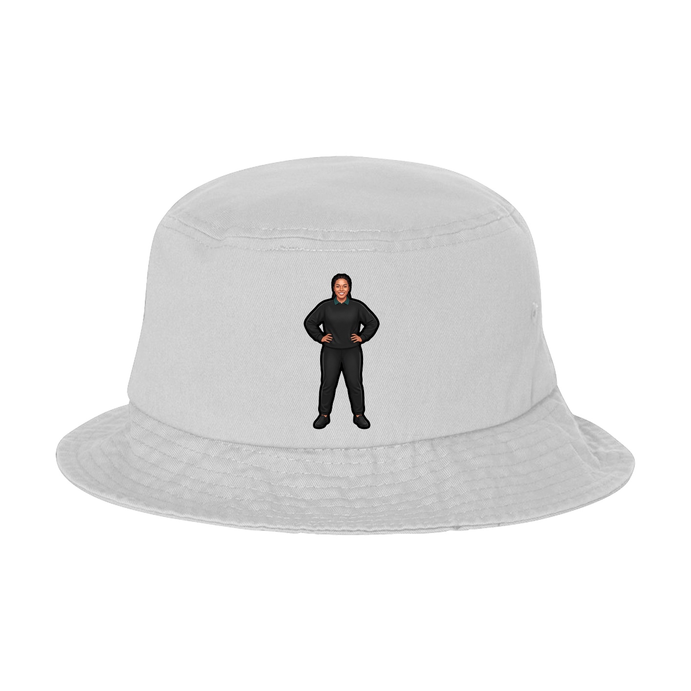 Bucket Cap — Name Vertical in White