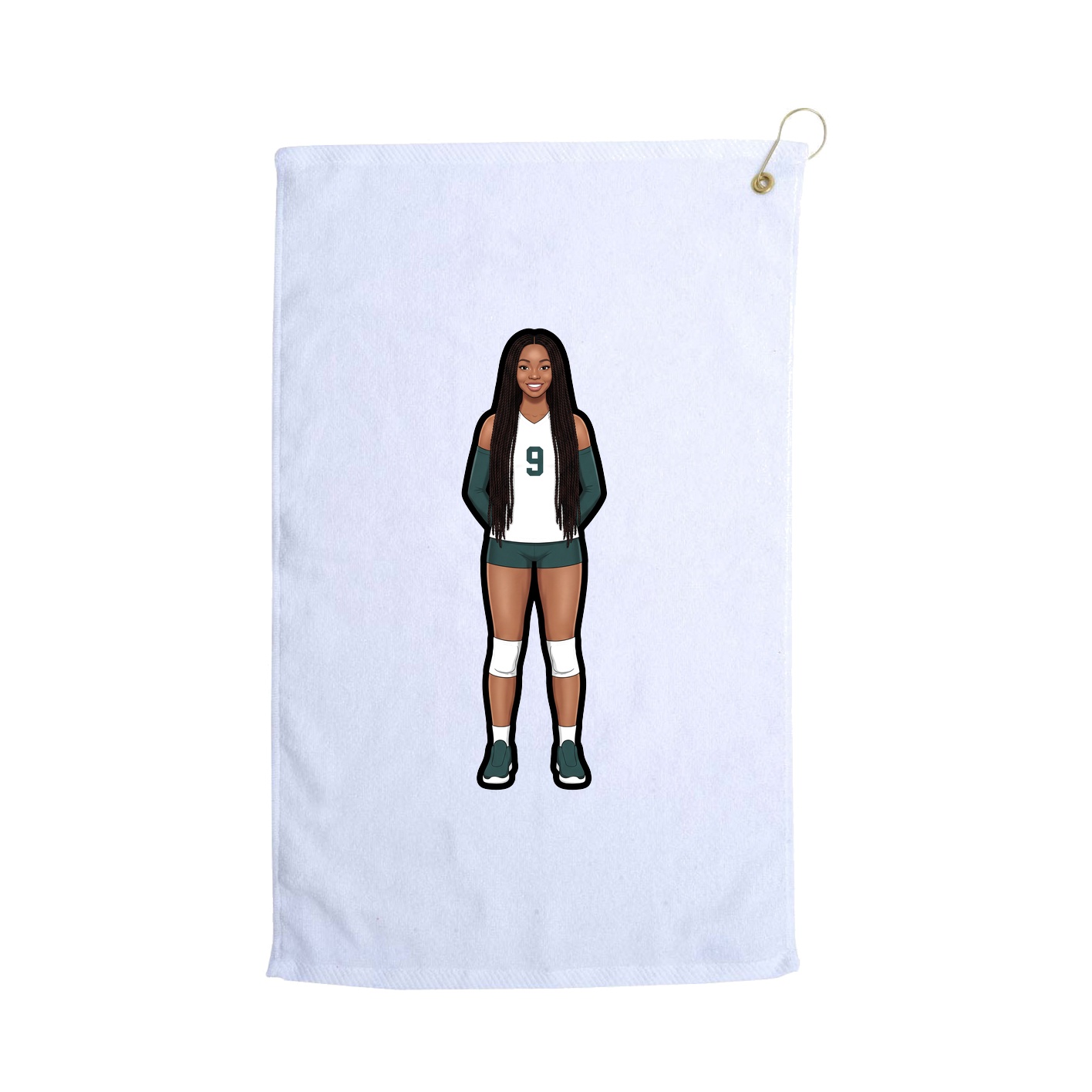 Golf Towel — Name Vertical in White