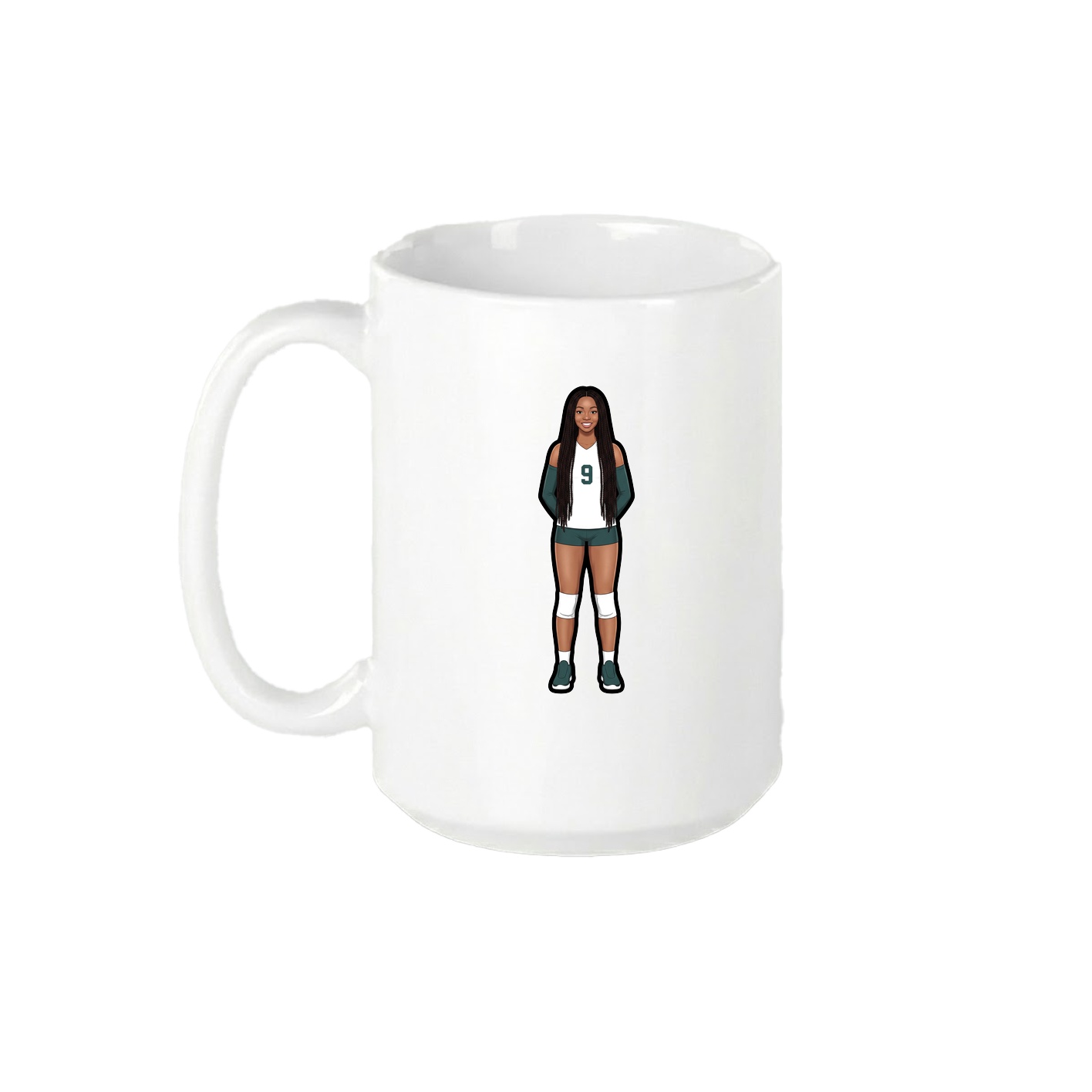 15oz Coffee Mug — Name Vertical in White