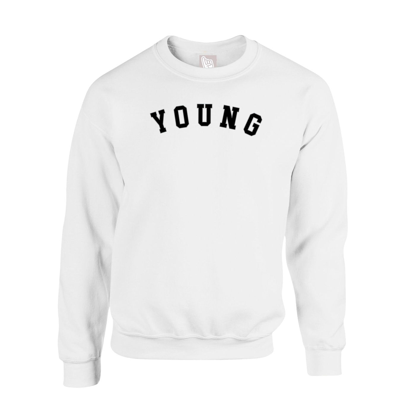 Fleece Crew — Shirsey Arch in White
