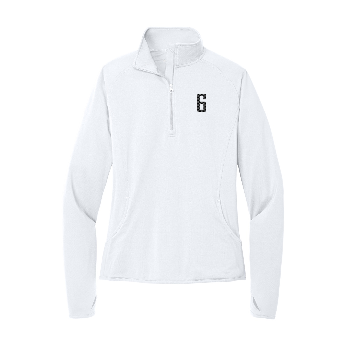 Women's Q-Zip Pullover — Front Shirsy in White