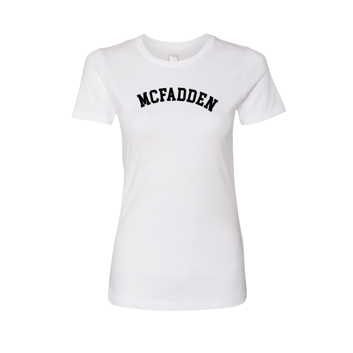 Fitted Women's Tee — Shirsey Arch in White