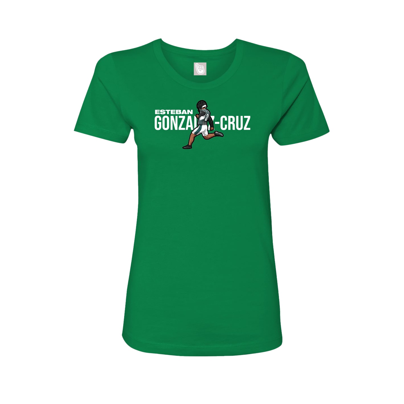 Fitted Women's Tee — Player Name in Green