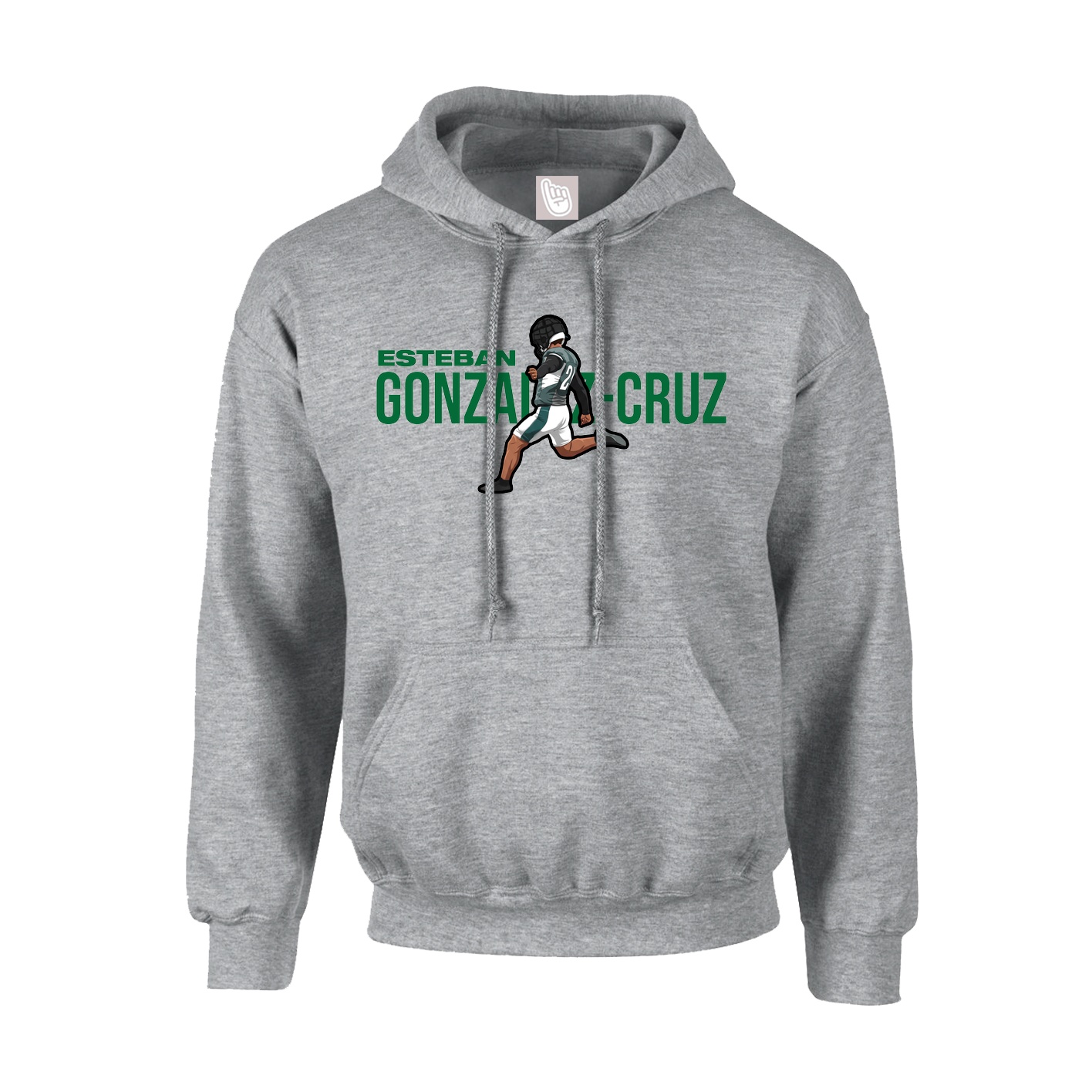 Youth Hoodie — Player Name in Grey