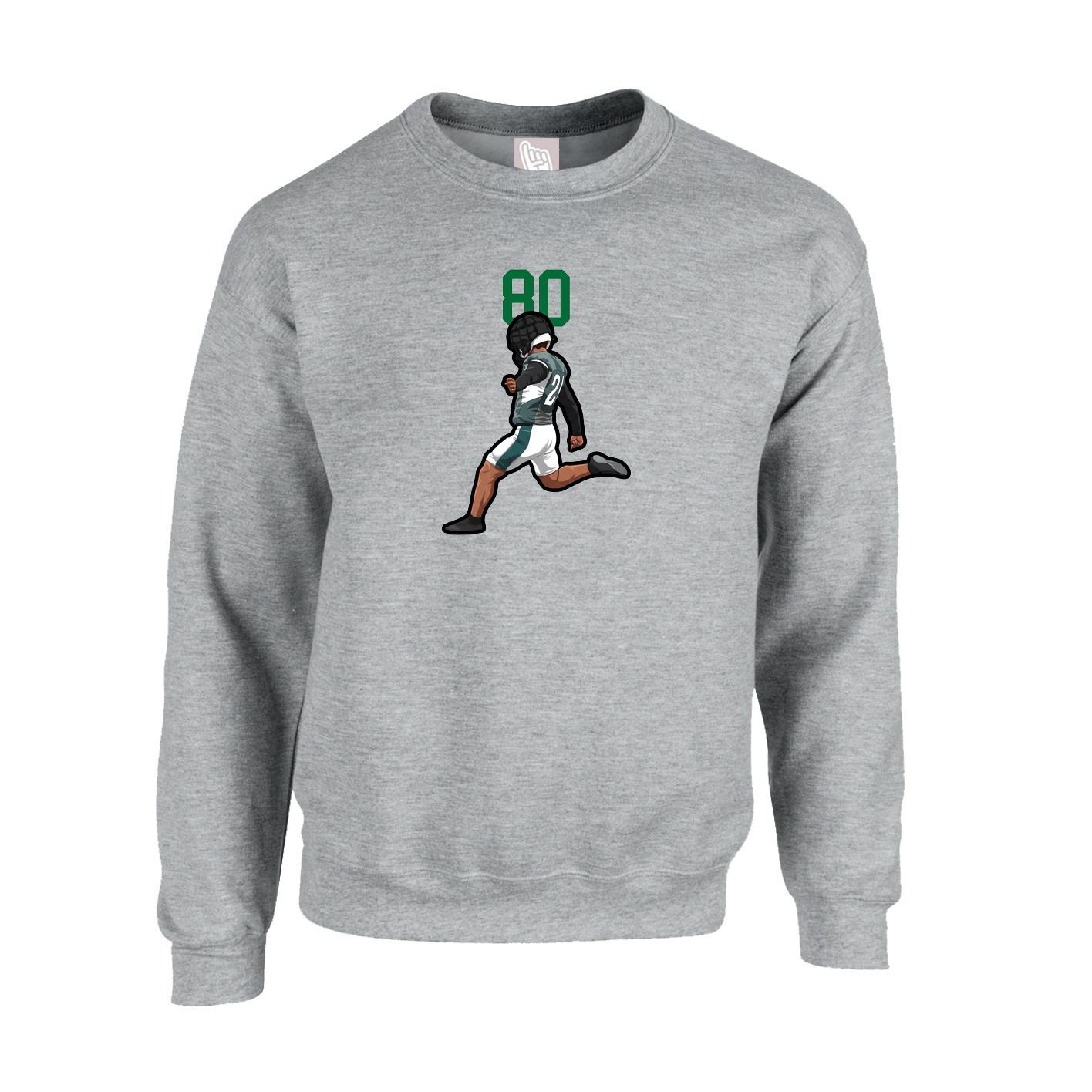 Fleece Crew — Number Top in Grey