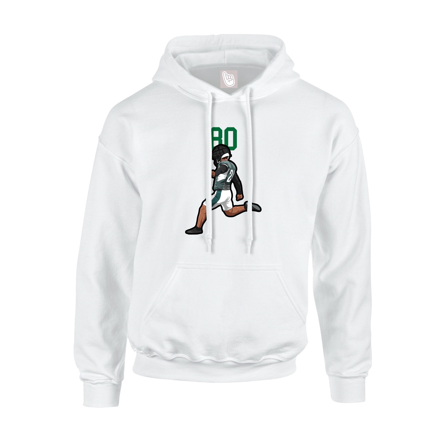 Youth Hoodie — Number Top in White