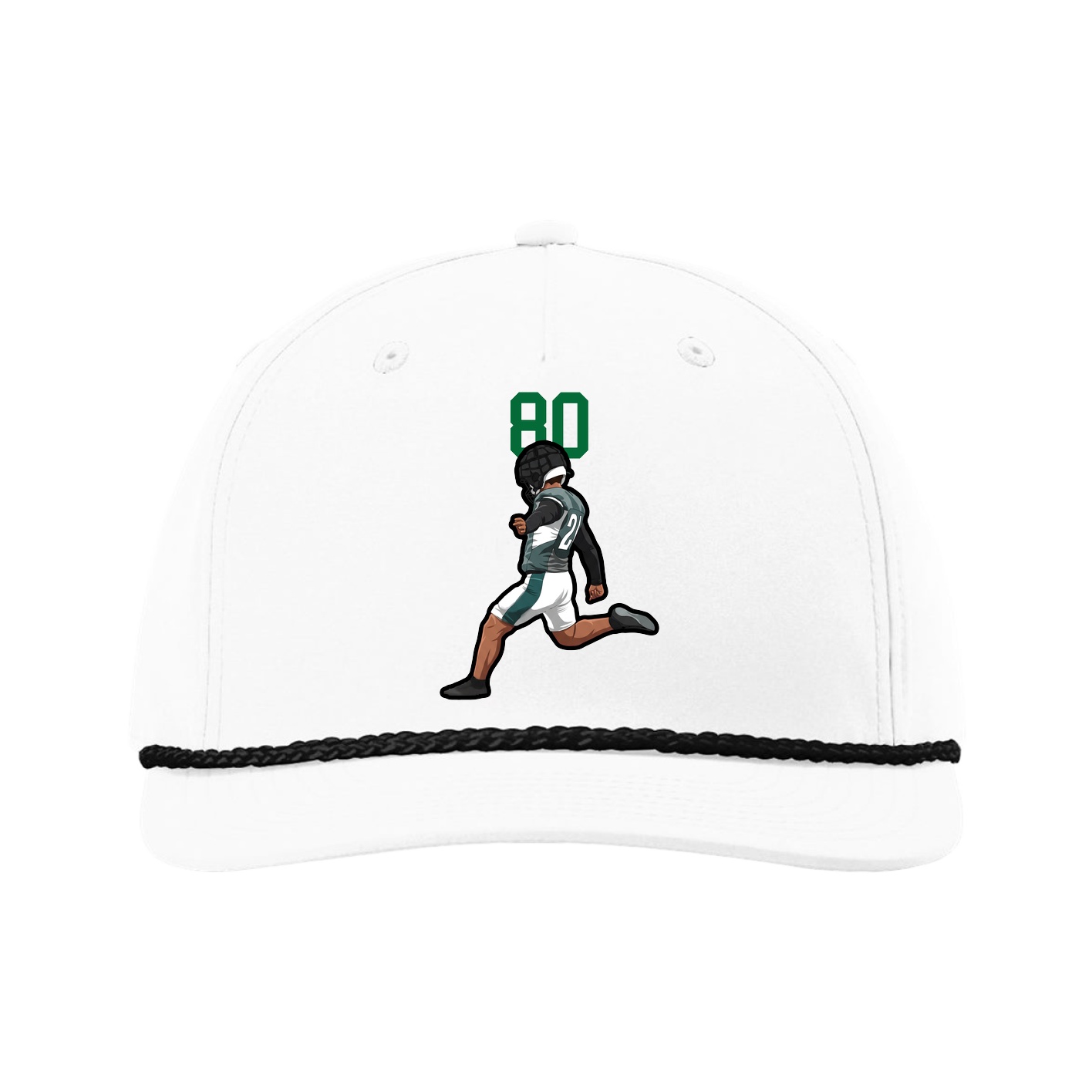 Five-Panel Classic Rope Cap — Number Top in White