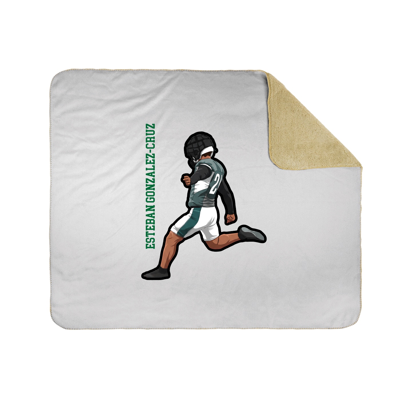 Throw Blanket — Name Vertical in White
