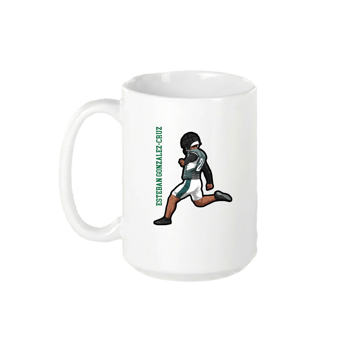 15oz Coffee Mug — Name Vertical in White
