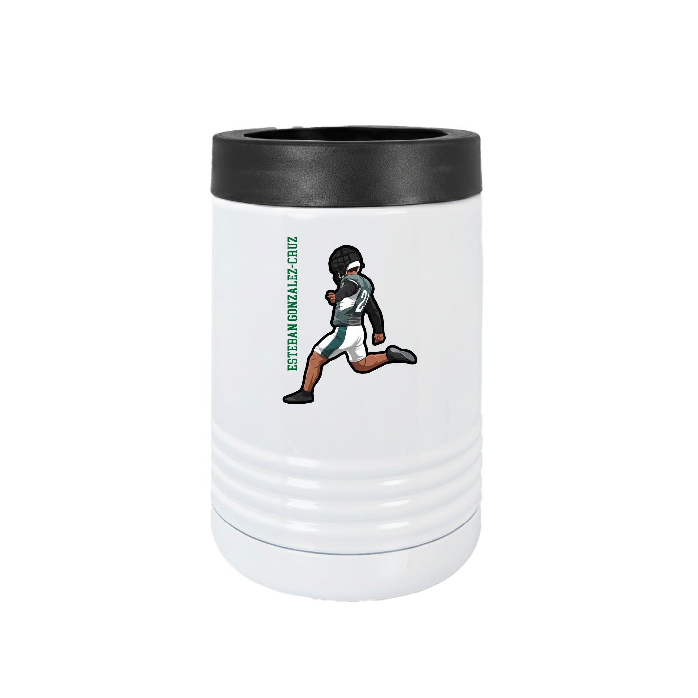 Beverage Holder — Name Vertical in White
