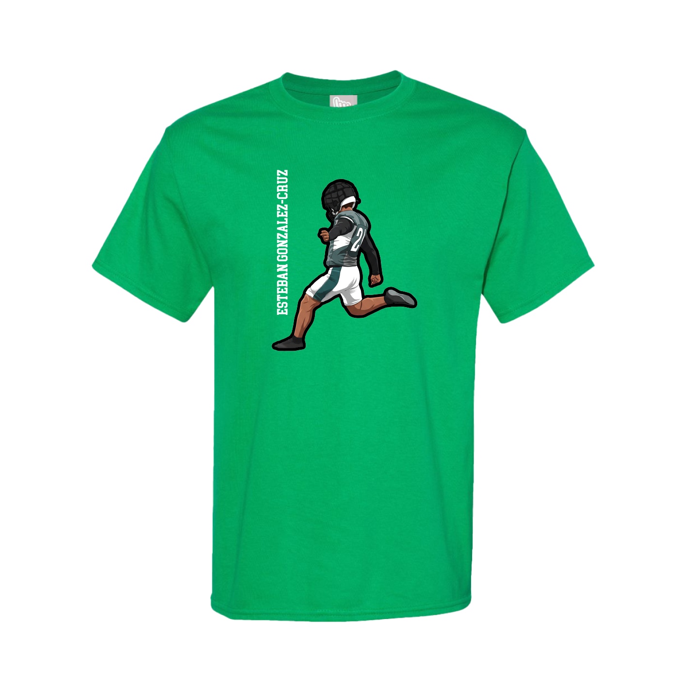 Youth Tee — Name Vertical in Green
