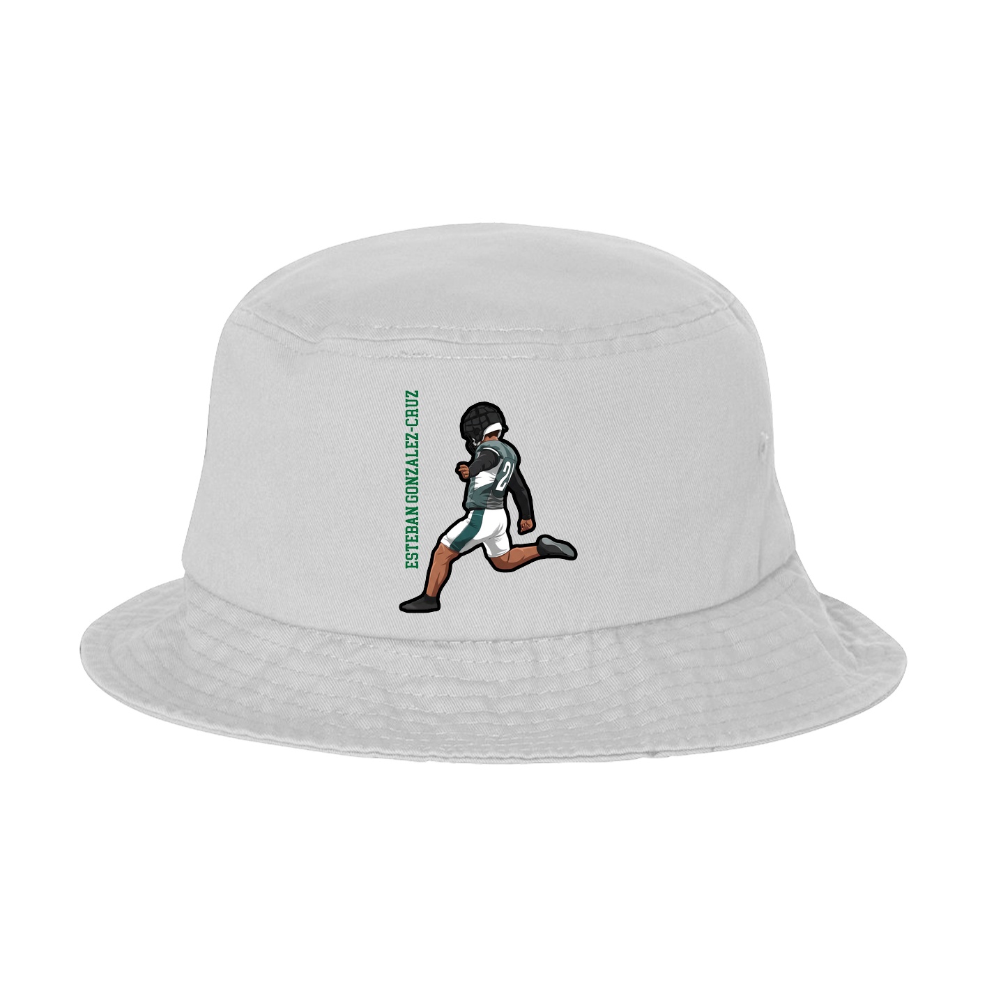 Bucket Cap — Name Vertical in White
