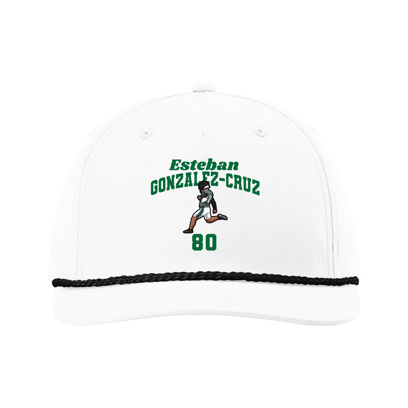 Five-Panel Classic Rope Cap — Signature Arch in White