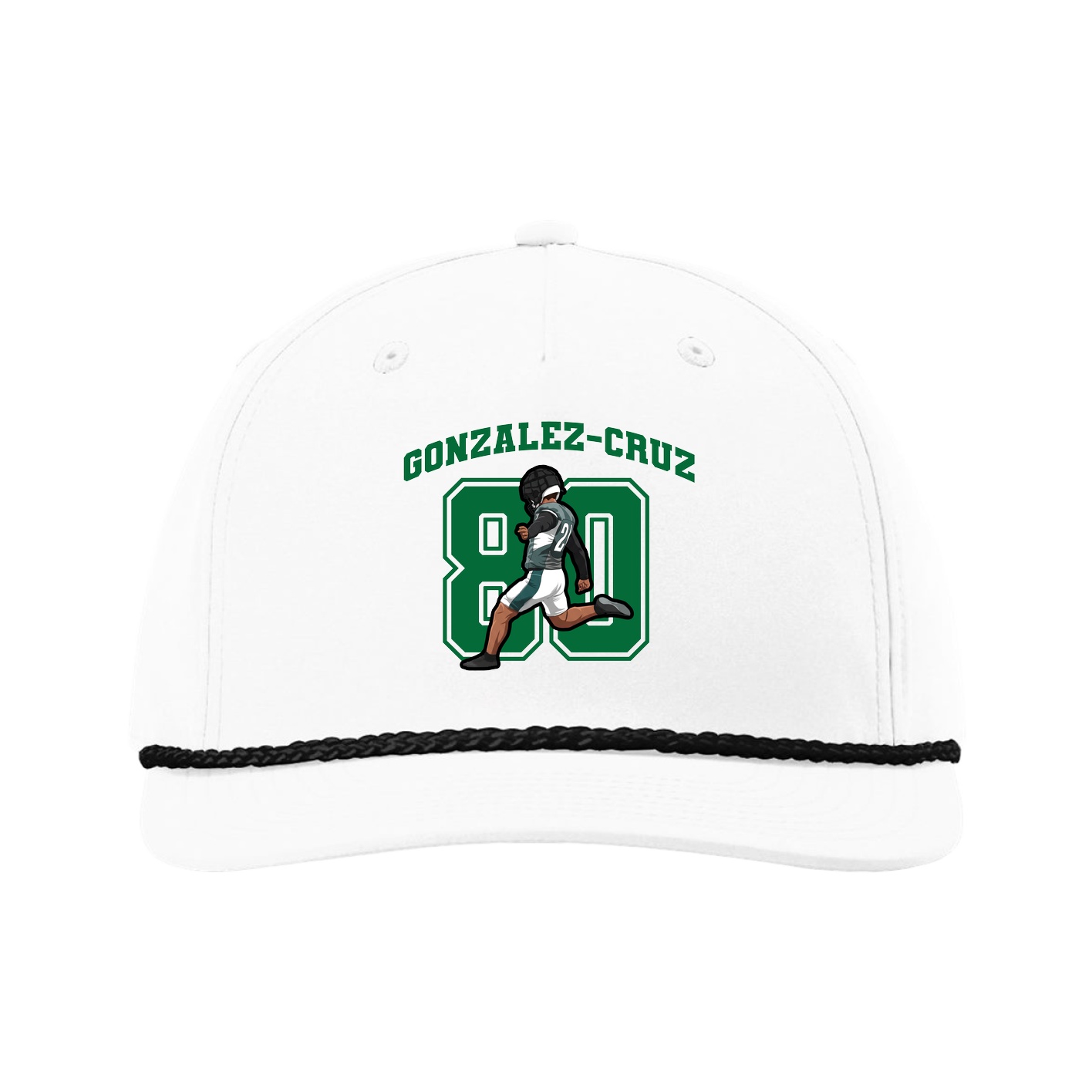 Five-Panel Classic Rope Cap — Number in White