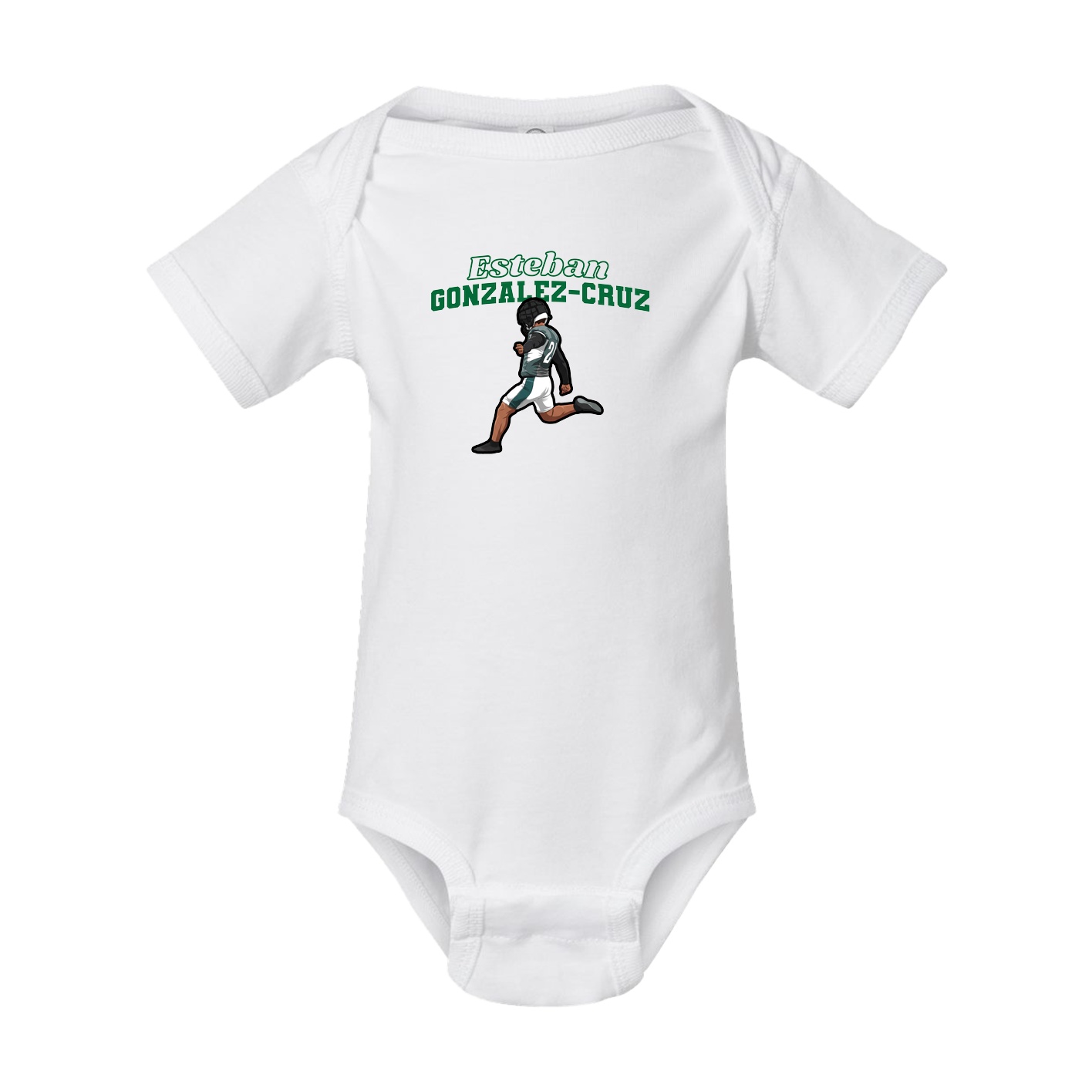 Baby Onesie — Name Arch in White