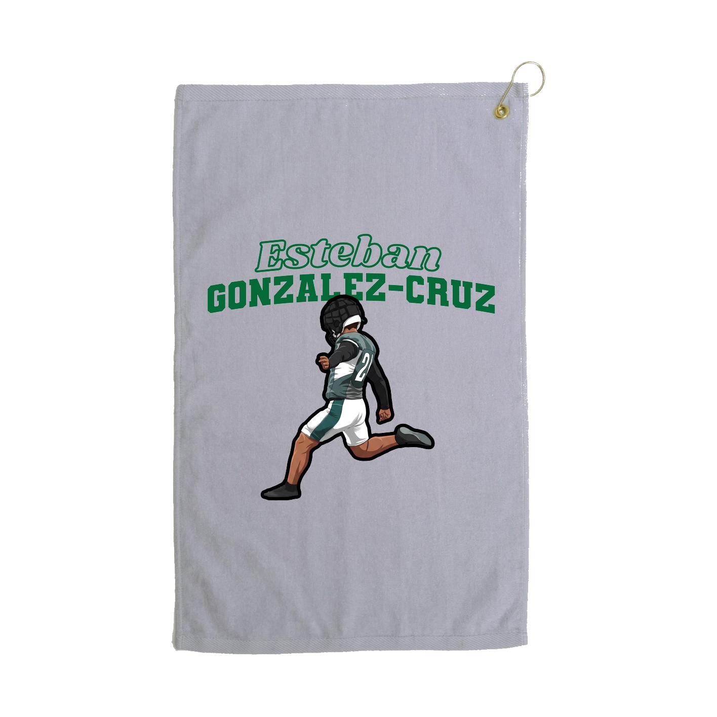 Golf Towel — Name Arch in Grey