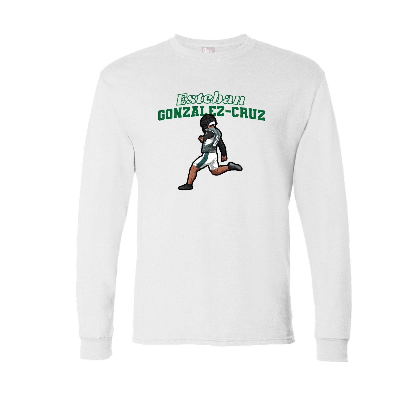 Long Sleeve Tee — Name Arch in White