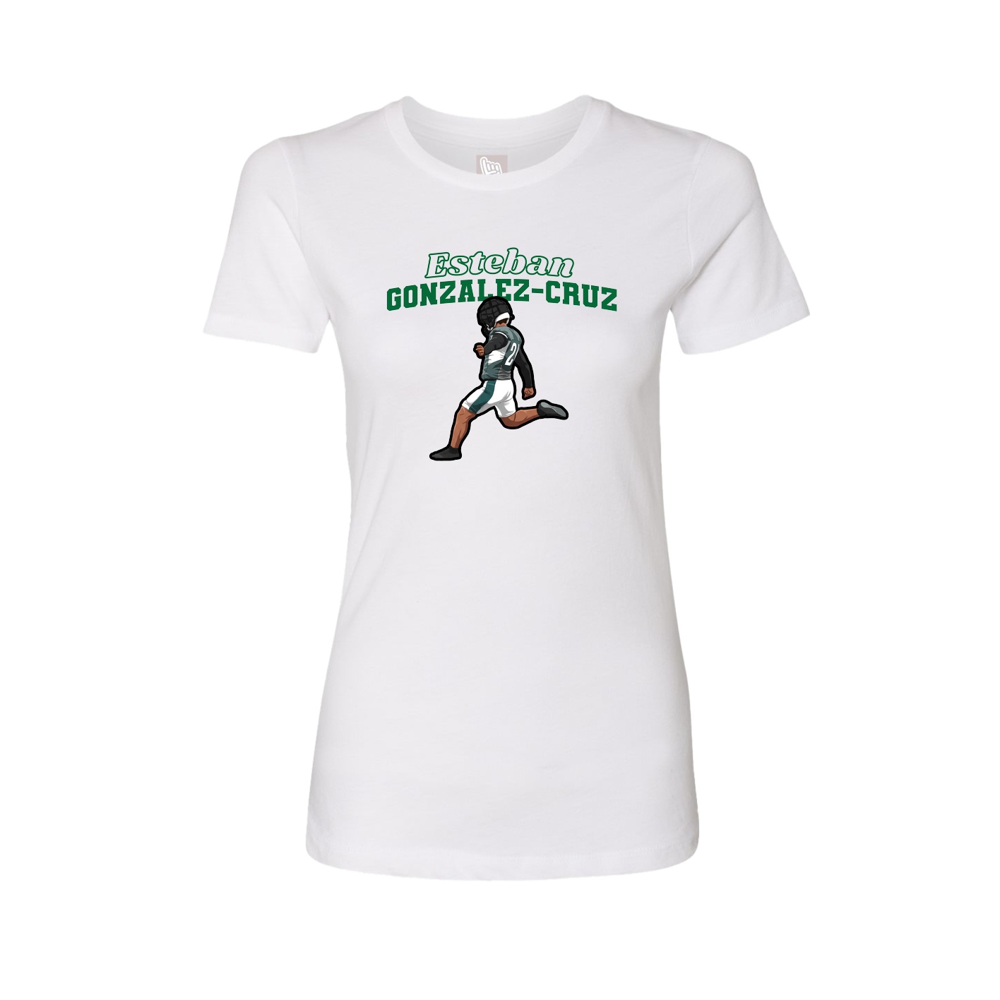 Fitted Women's Tee — Name Arch in White