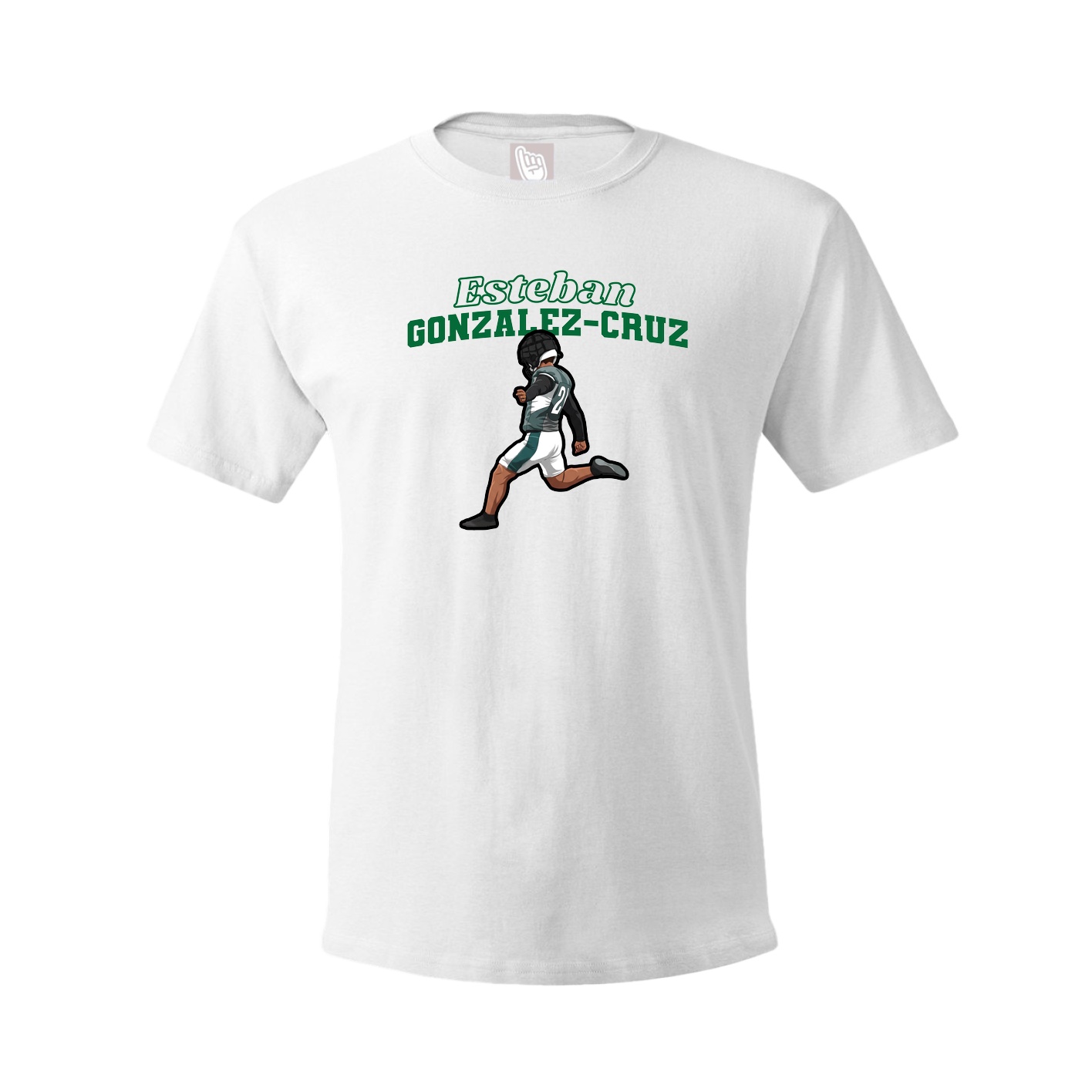 Youth Tee — Name Arch in White