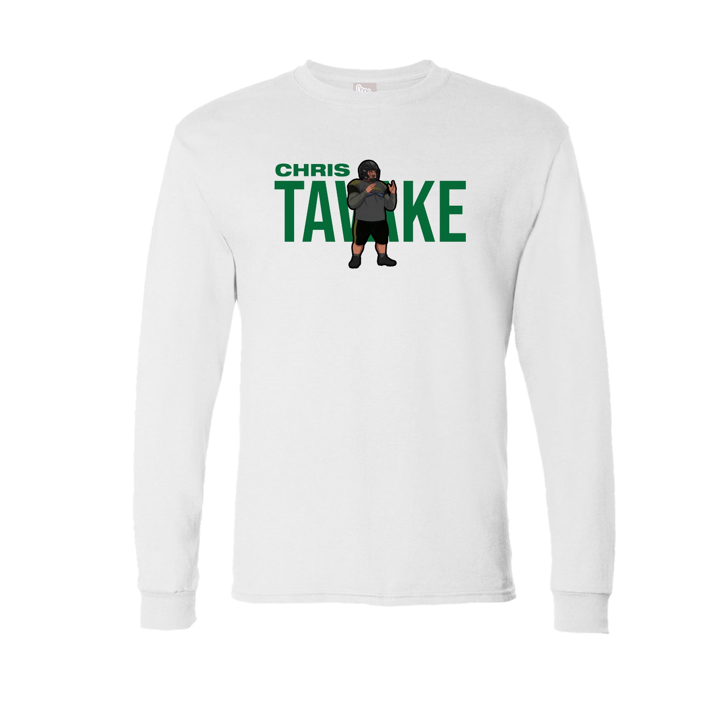 Long Sleeve Tee — Player Name in White