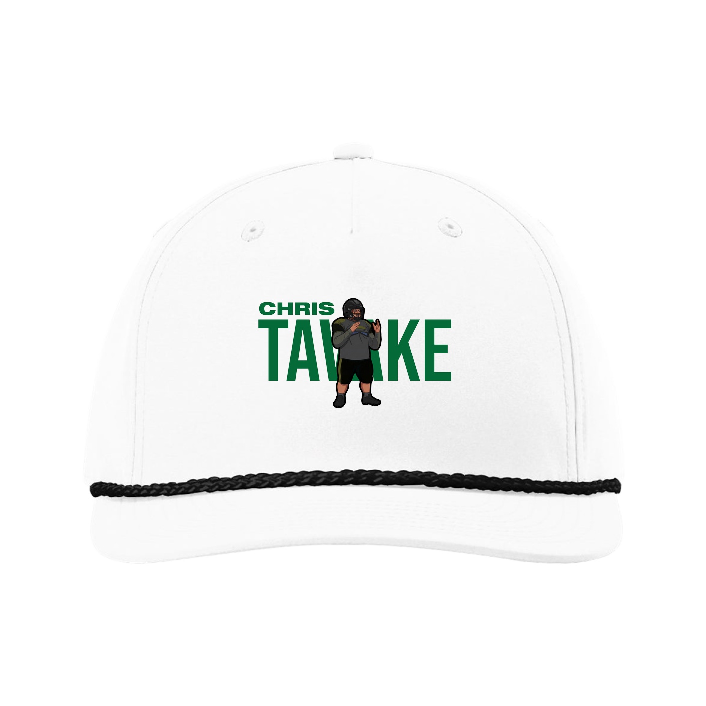 Five-Panel Classic Rope Cap — Player Name in White