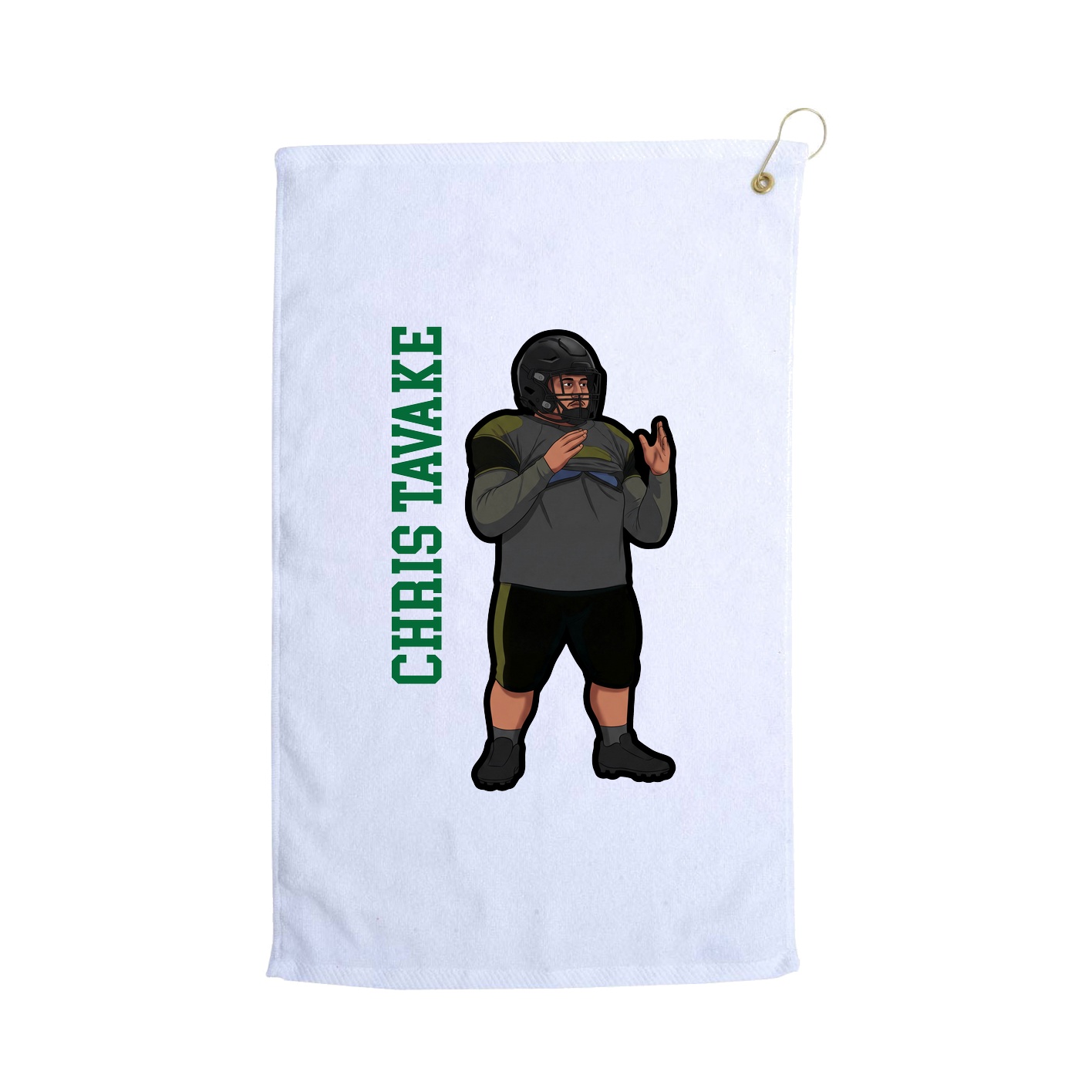 Golf Towel — Name Vertical in White