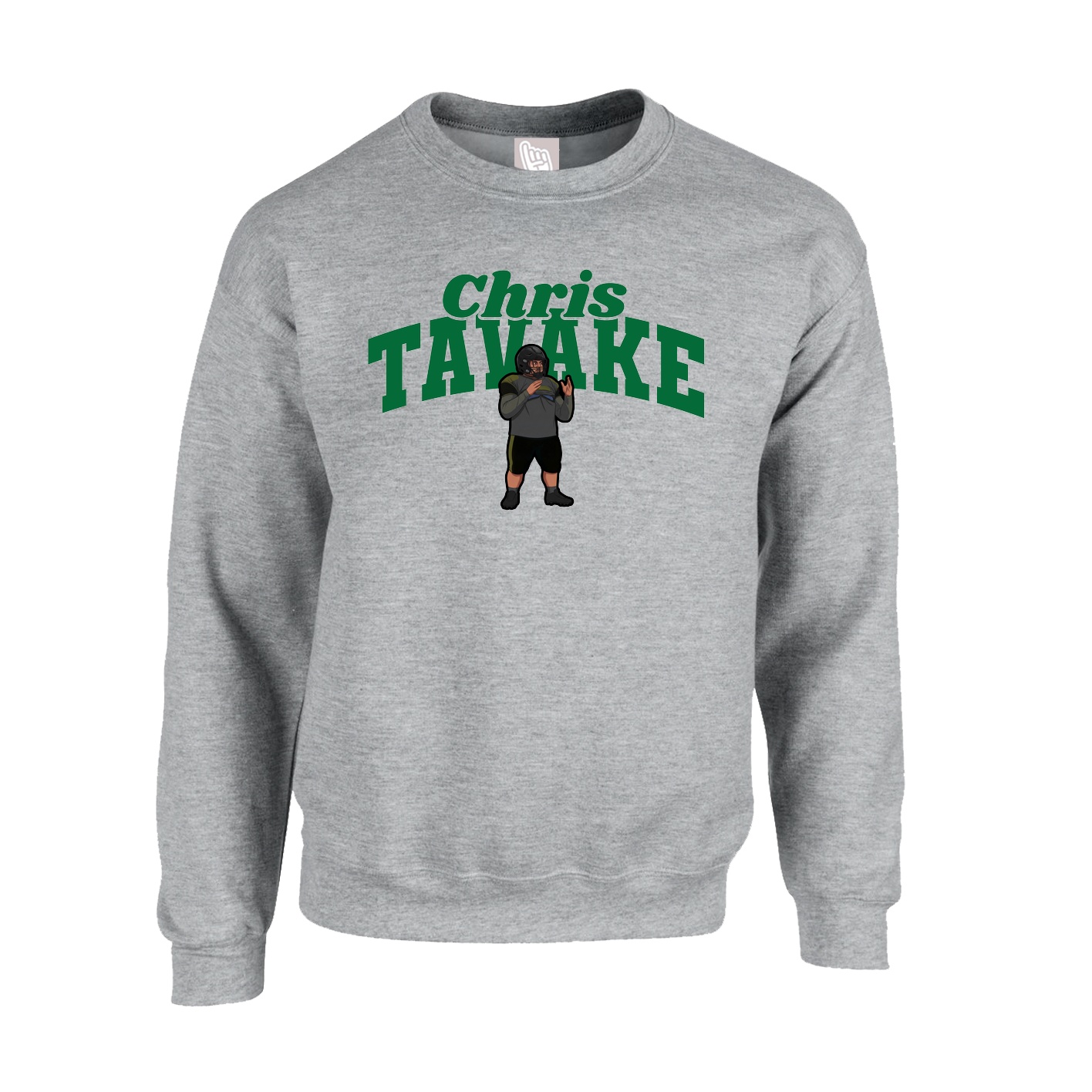 Fleece Crew — Signature Arch in Grey