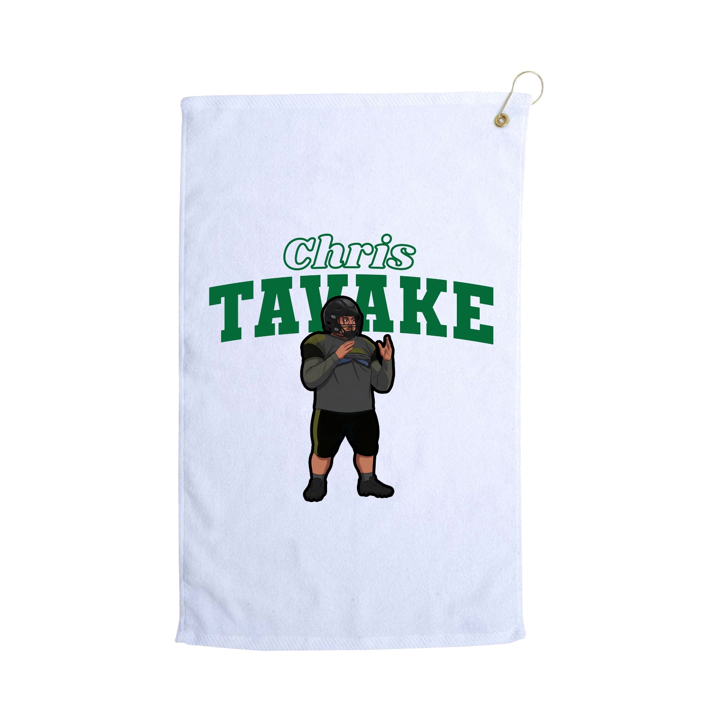 Golf Towel — Name Arch in White