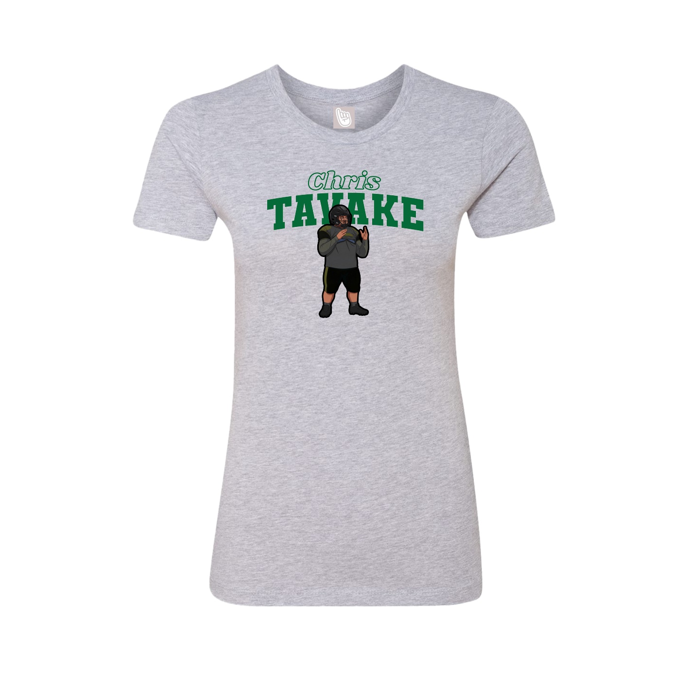 Fitted Women's Tee — Name Arch in Grey
