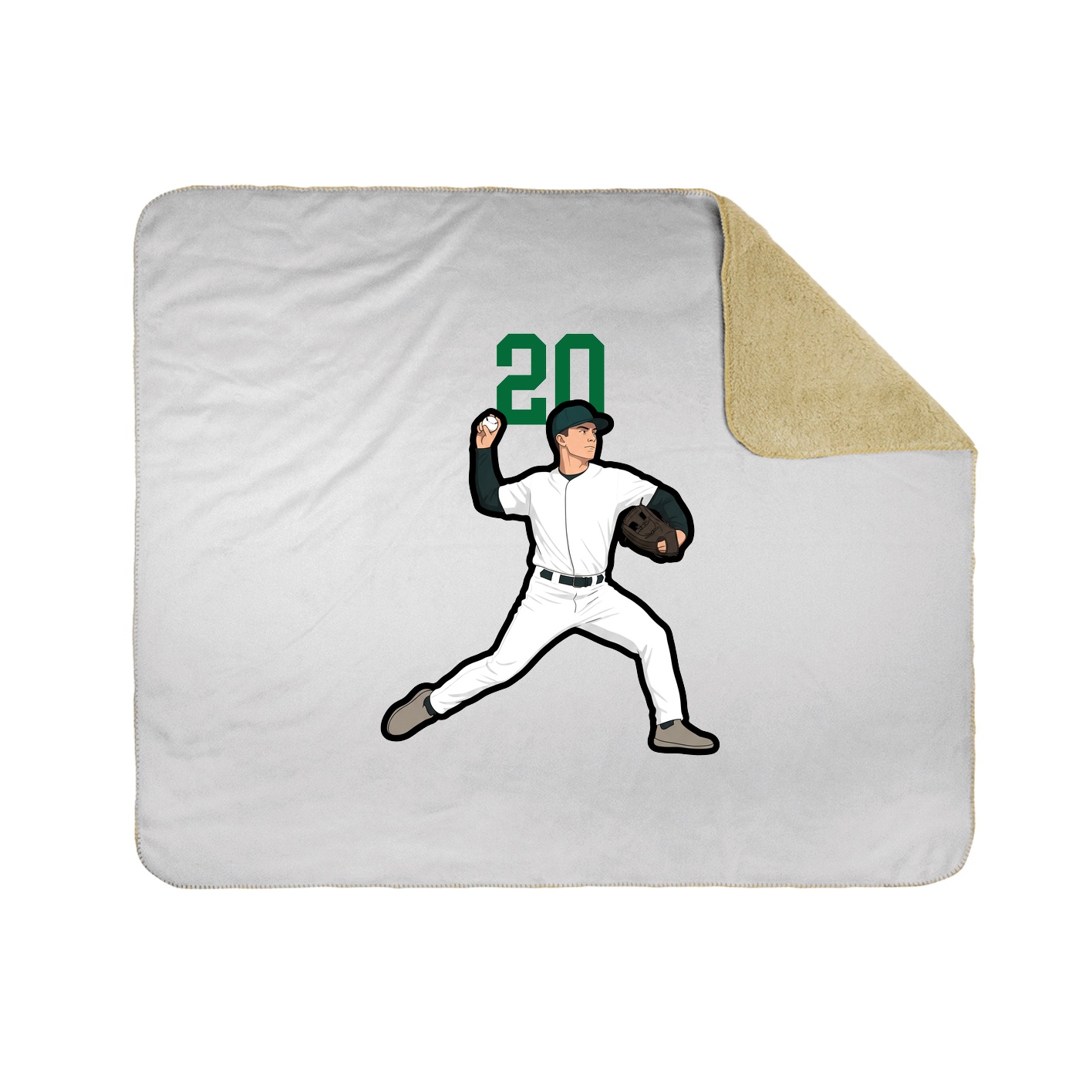 Throw Blanket — Number Top in White
