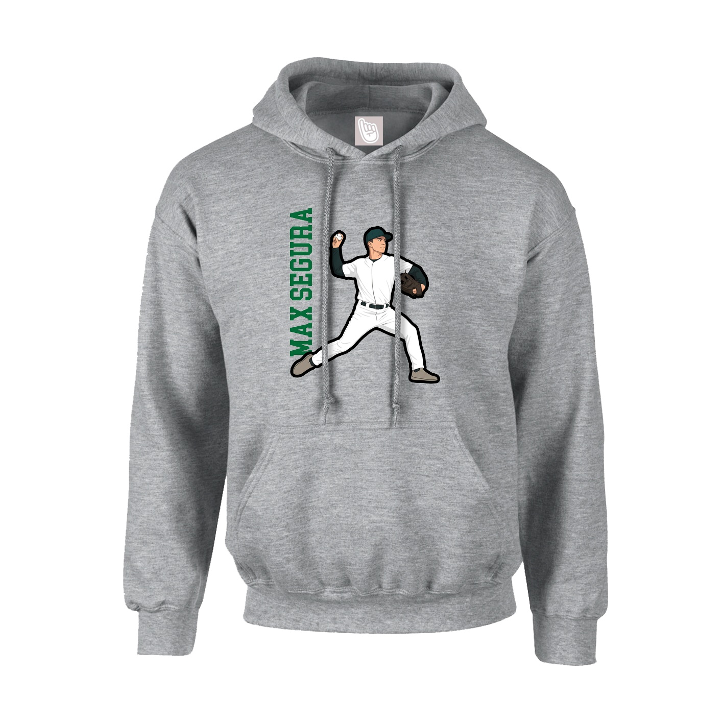 Hoodie — Name Vertical in Grey