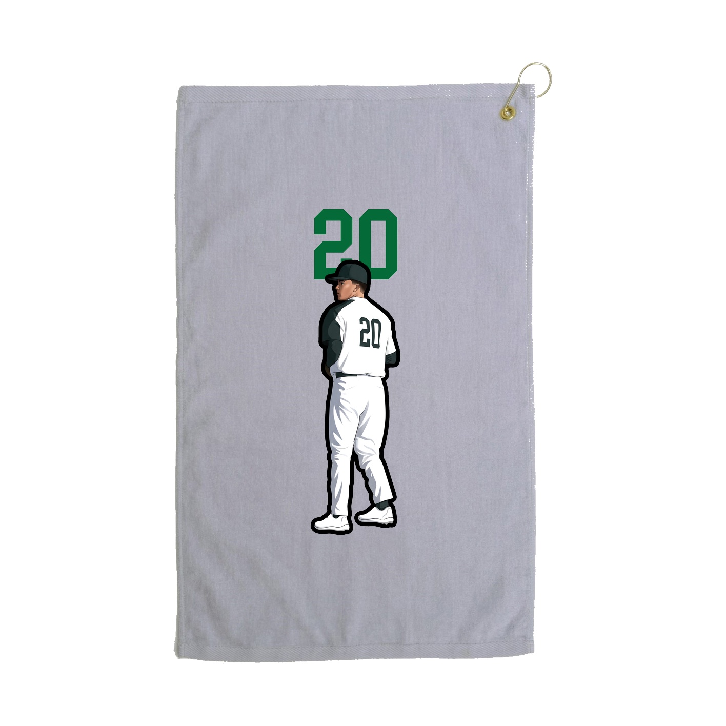 Golf Towel — Number Top in Grey