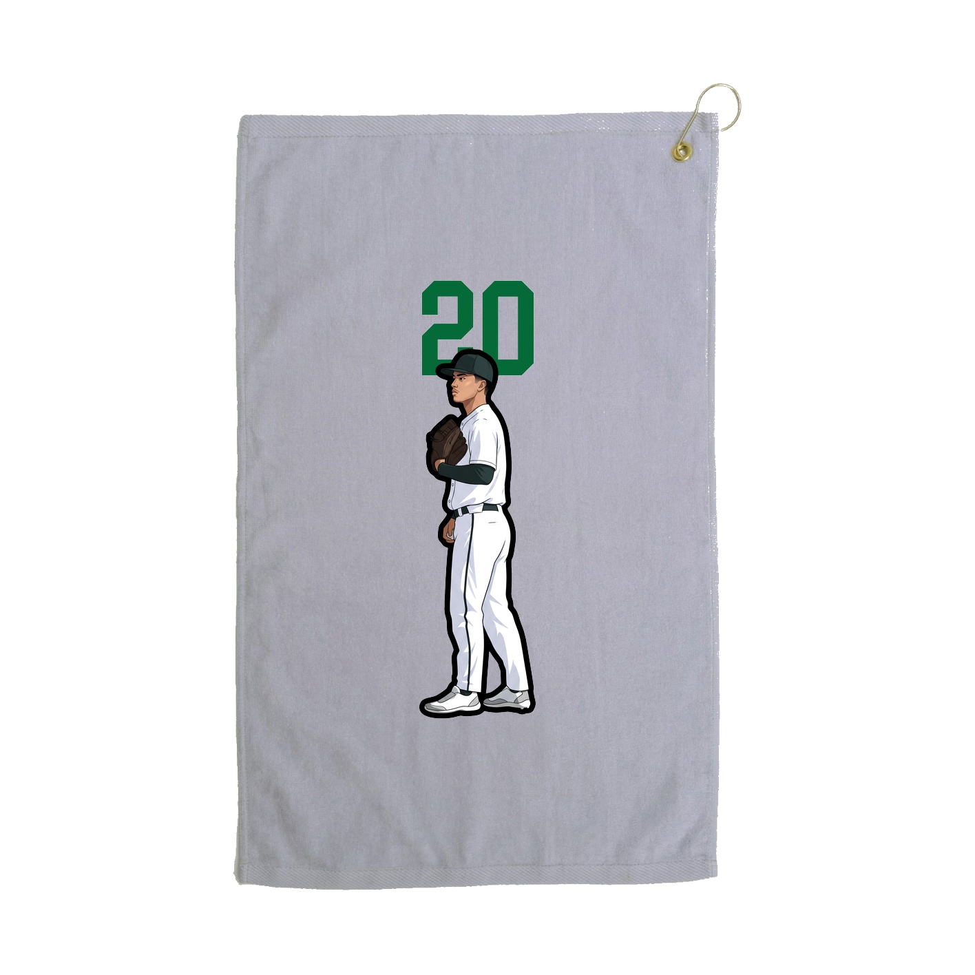 Golf Towel — Number Top in Grey