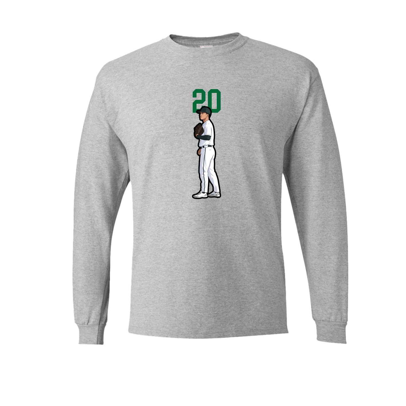 Long Sleeve Tee — Number Top in Grey