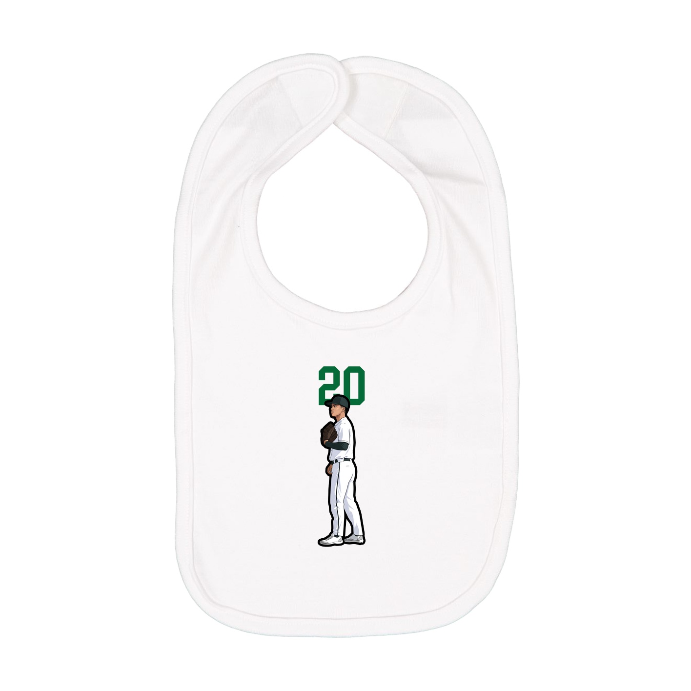 Infant Bib — Number Top in White