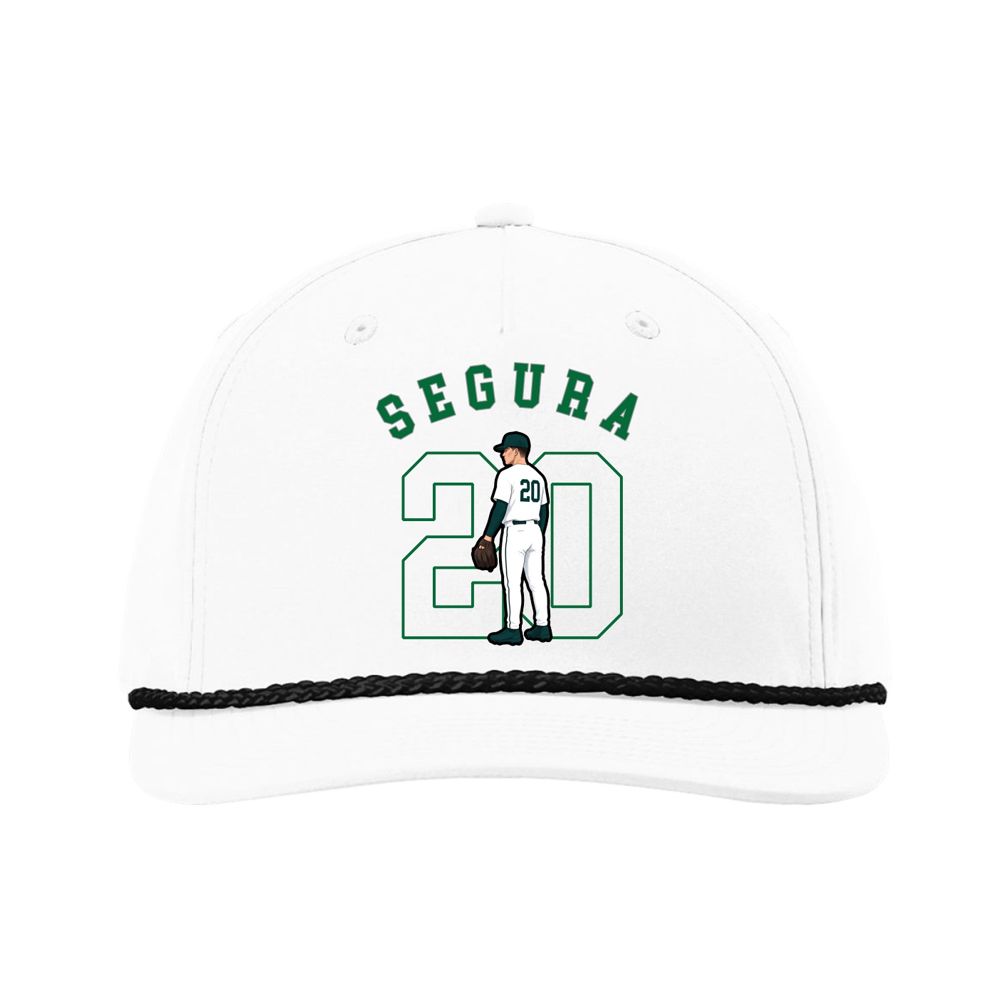 Five-Panel Classic Rope Cap — Shirsey Arch in White