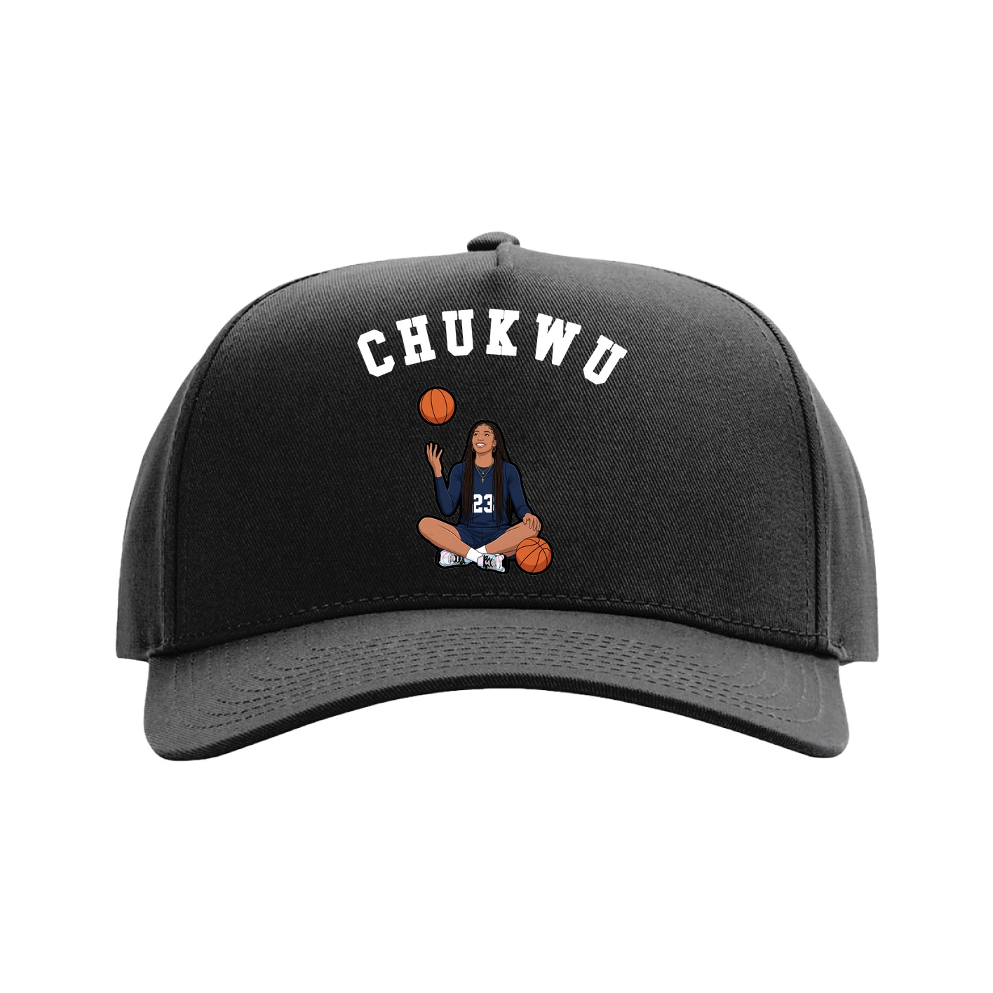 Full Fabric Five-Panel Champ Cap — Shirsey Arch in Black