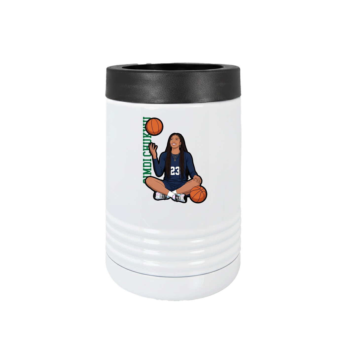 Beverage Holder — Name Vertical in White