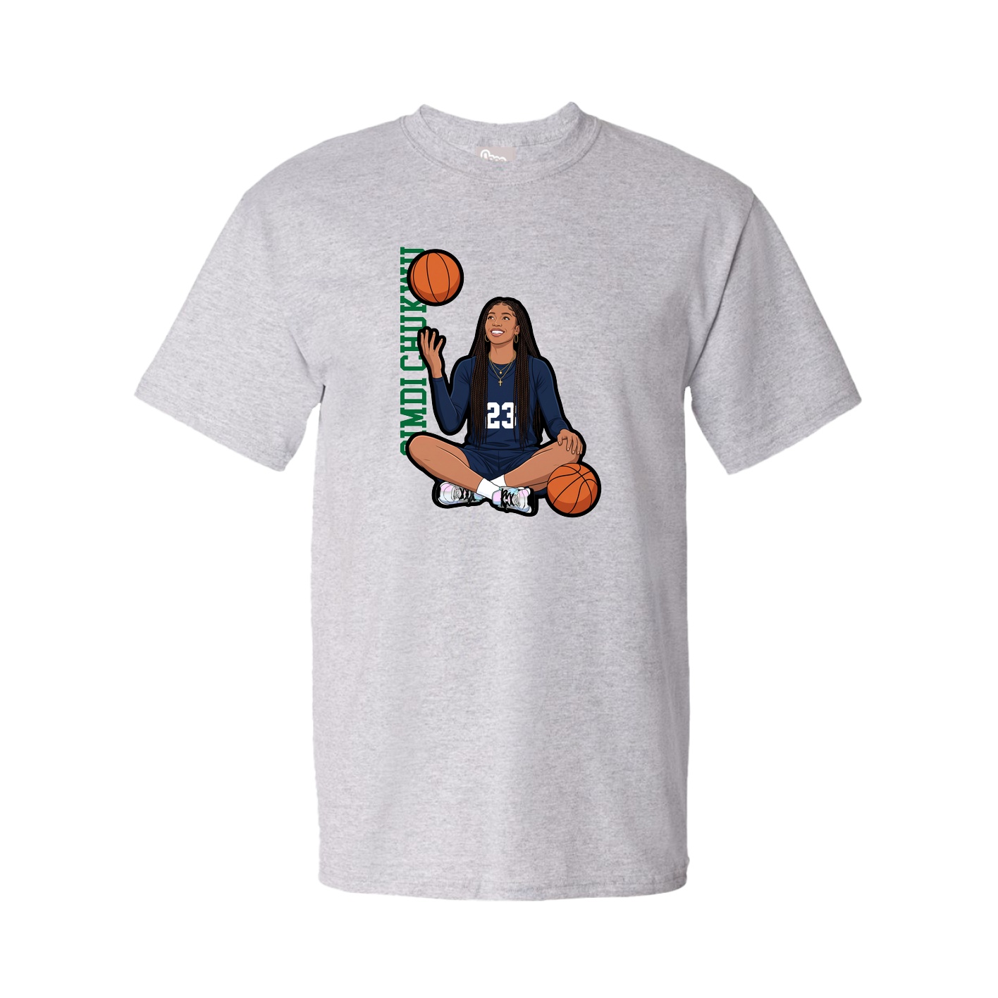 Youth Tee — Name Vertical in Grey
