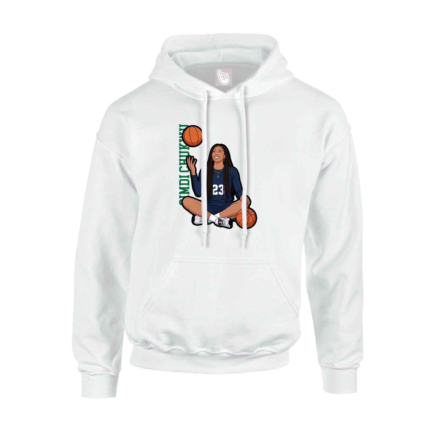 Hoodie — Name Vertical in White
