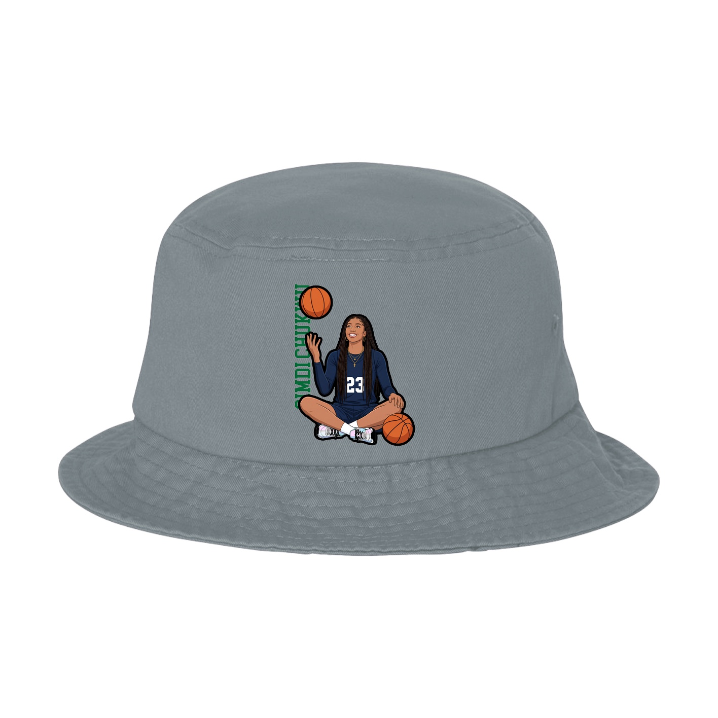 Bucket Cap — Name Vertical in Grey