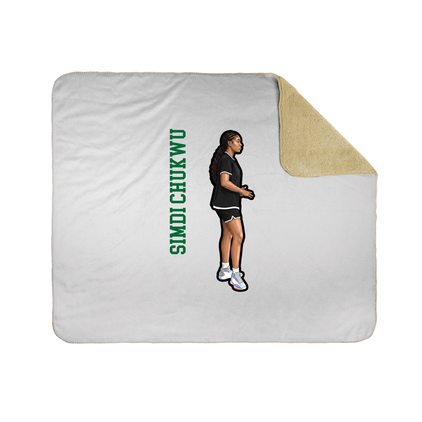Throw Blanket — Name Vertical in White